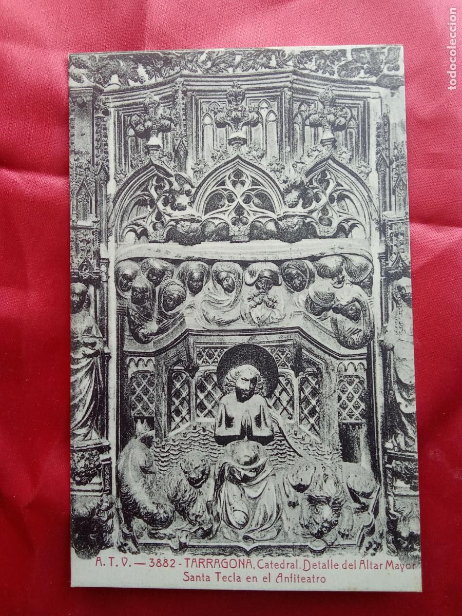 Postales: Postal Tarragona, catedral detalle del Alatar Mayor P.1904