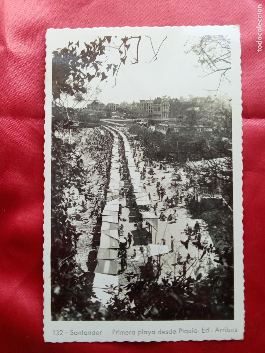 Postales: Postal Santander primera playa desde Piquio P.1931