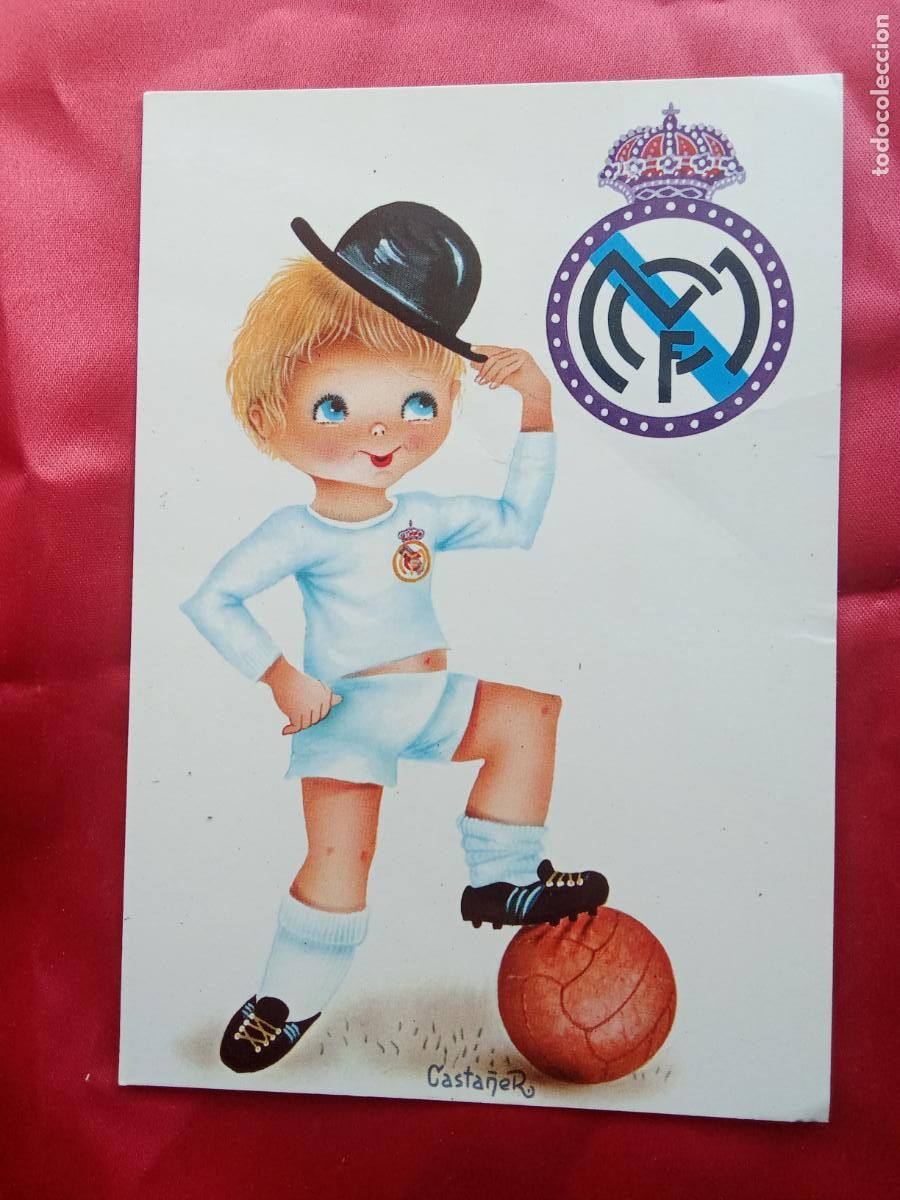 Postales: Postal ni&ntilde;o futbolista del Real Madrid P.1938
