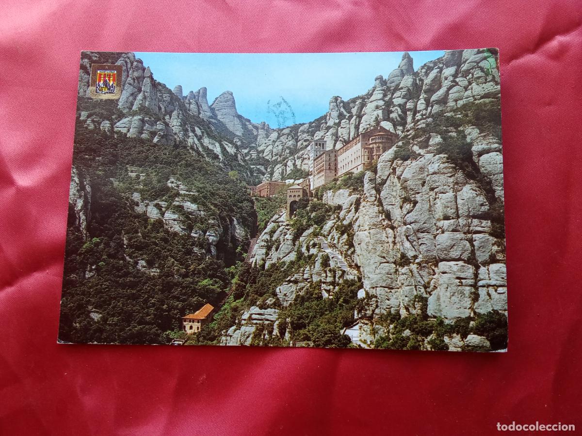 Postales: Postal Montserrat, monasterio y funicular a la Santa Cueva P.1950