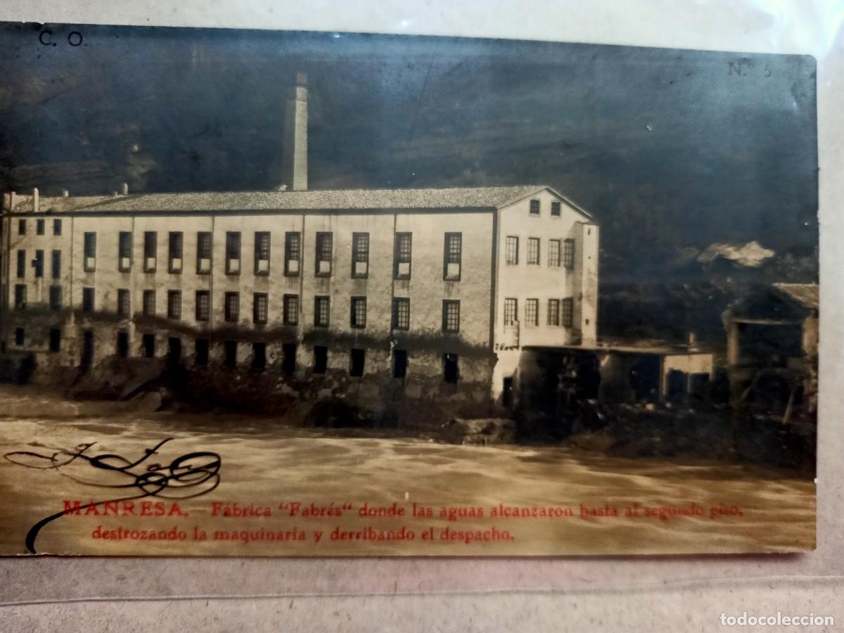 Postales: POSTAL DE MANRESA FABRICA &rdquo;FABRES&rdquo; DONDE LAS AGUAS ALCANZARON HASTA EL SEGUNDO PISO