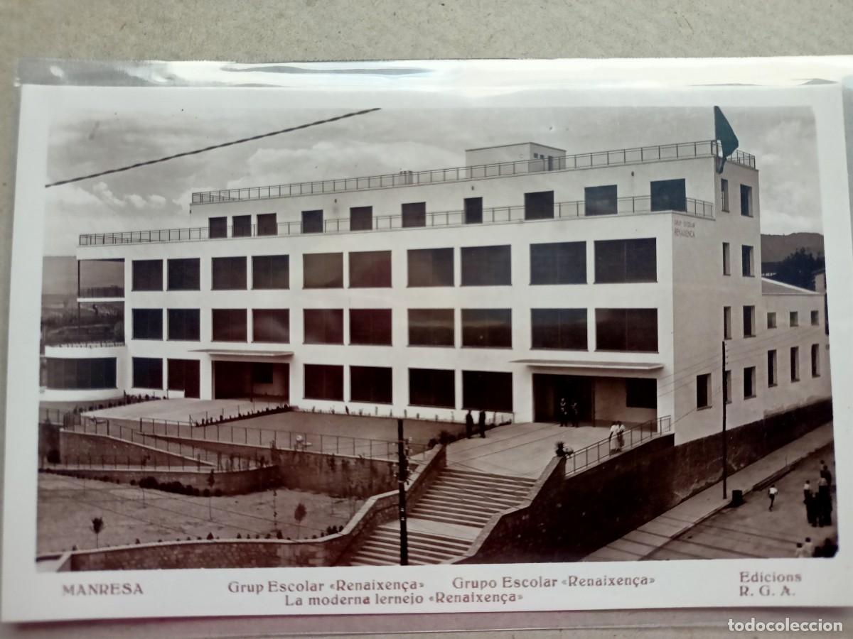 Postales: POSTAL DE MANRESA-GRUPO ESCOLAR RENAIXEN&Ccedil;A-