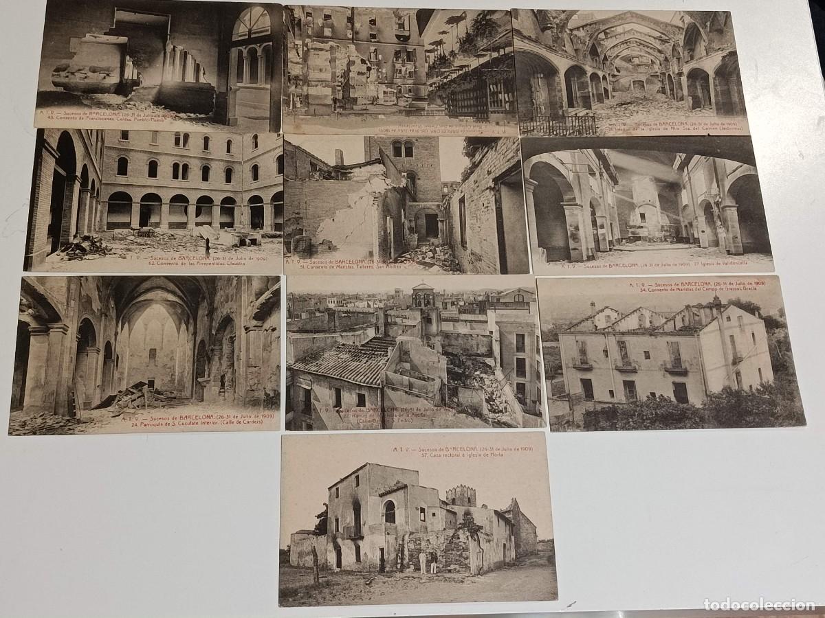 Postales: lote 10 postales semana tr&aacute;gica Sucesos de Barcelona 1909