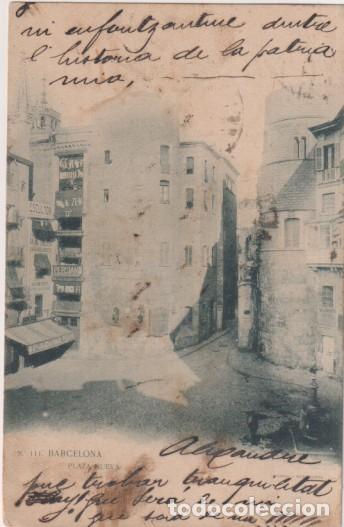 Postcards: Barcelona. - Plaza Nueva. Franqueado y Fechado el 30 Oct. 1906