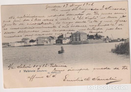 Postkarten: Valencia. Albufera. Franqueado y Fechado el 17 May. 1905 en Gand&iacute;a. Destino: Barcelona