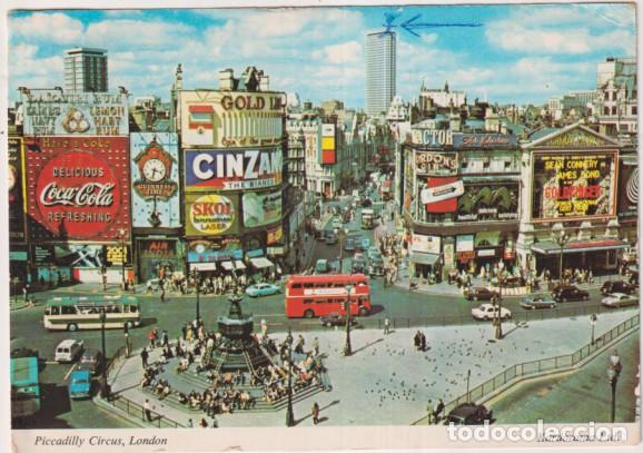 Postcards: Londres. Picadilly Circus. Franqueado y fechado en 1981. Destino: Barcelona