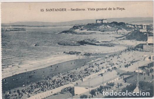 Postais: 15. Santander. Sardinero. Vista general de la playa. sin usar