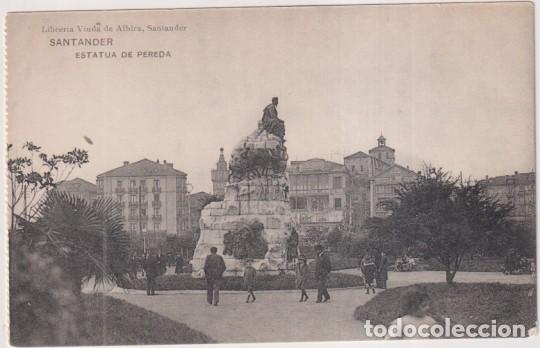Postais: Santander. Estatua de pereda. Fototipia de Hauser y menet. Edi. Librer&iacute;a de albira. Sin usar