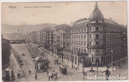 Postales: Bilbao. - Calle de Hurtado de Anlezaga. Franqueado y fechado en Bilbao 25-Sep-1910