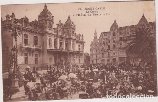 Postales: 19. Monte Carlo. Le Casino et l&acute;HOTEL DE PARIS. fl. fechado AL DORSO: 23-aGO.1928