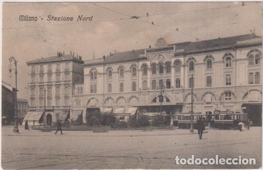 Postales: Italia. Mil&aacute;n. Estaci&oacute;n del Norte. Franqueado y fechado el 23-Mar.1910. Destino: Fleurier. Neuchatel