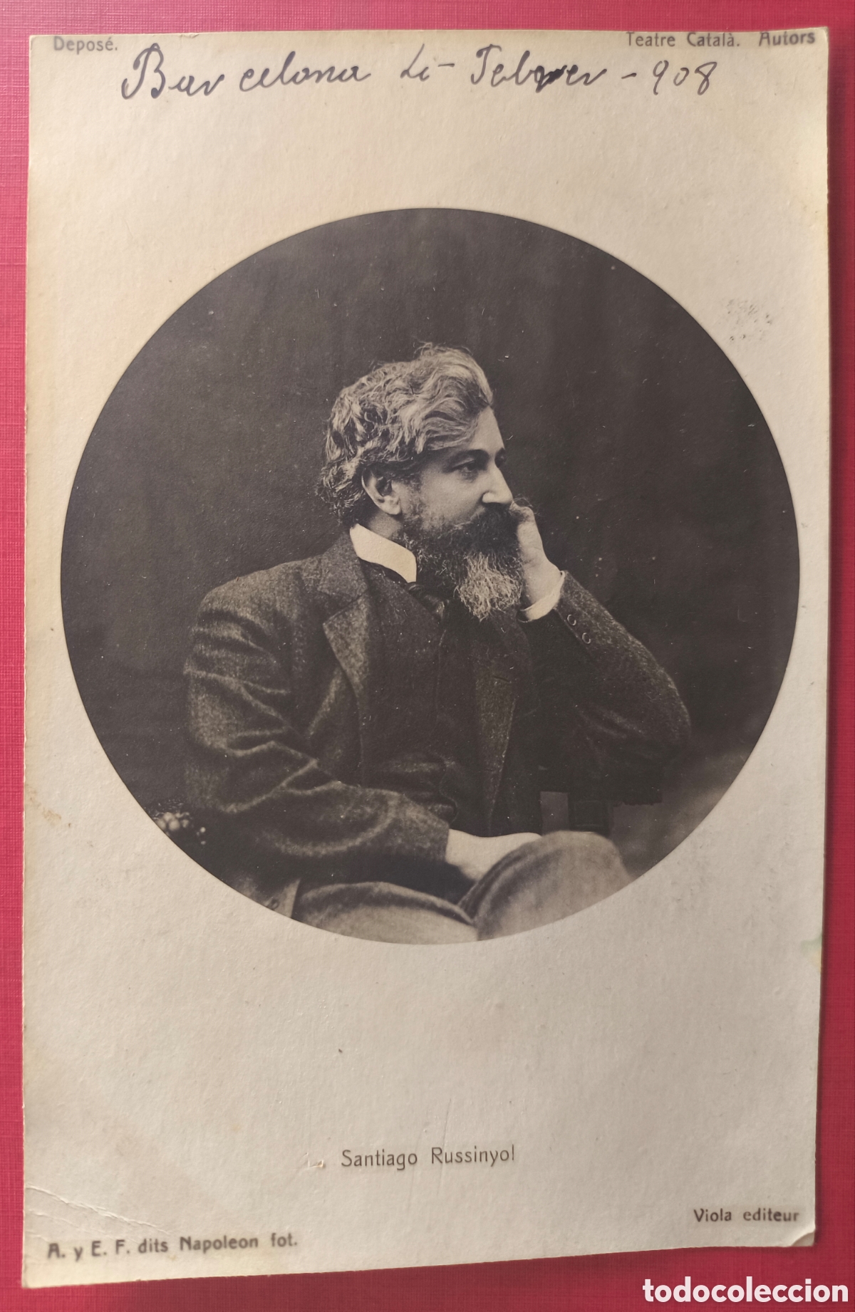 Postales: SANTIAGO RUSSINYOL DRAMATURGO POETA TEATRE CATAL&Agrave; POSTAL 1908