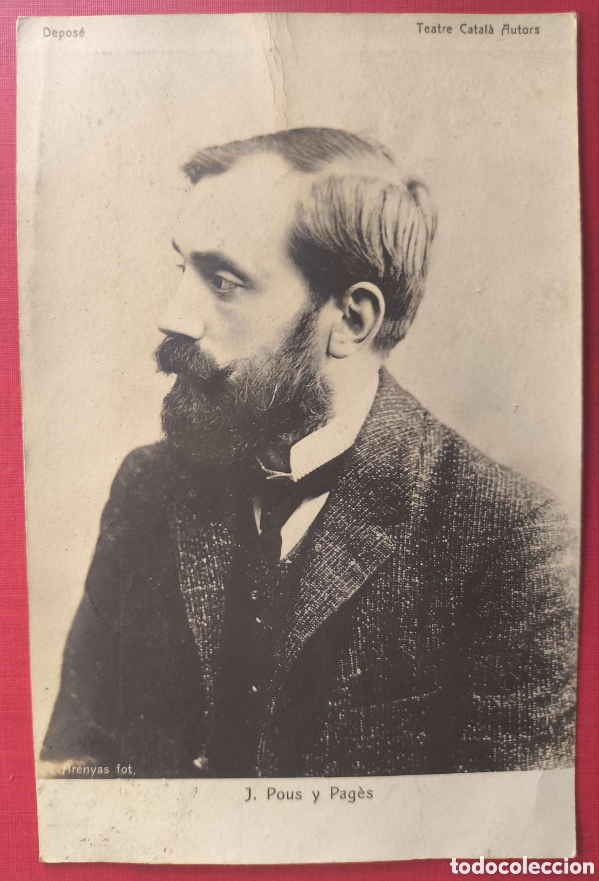 Postales: JOSEP POUS I PAG&Egrave;S DRAMATURGO POETA TEATRE CATAL&Agrave; POSTAL 1908
