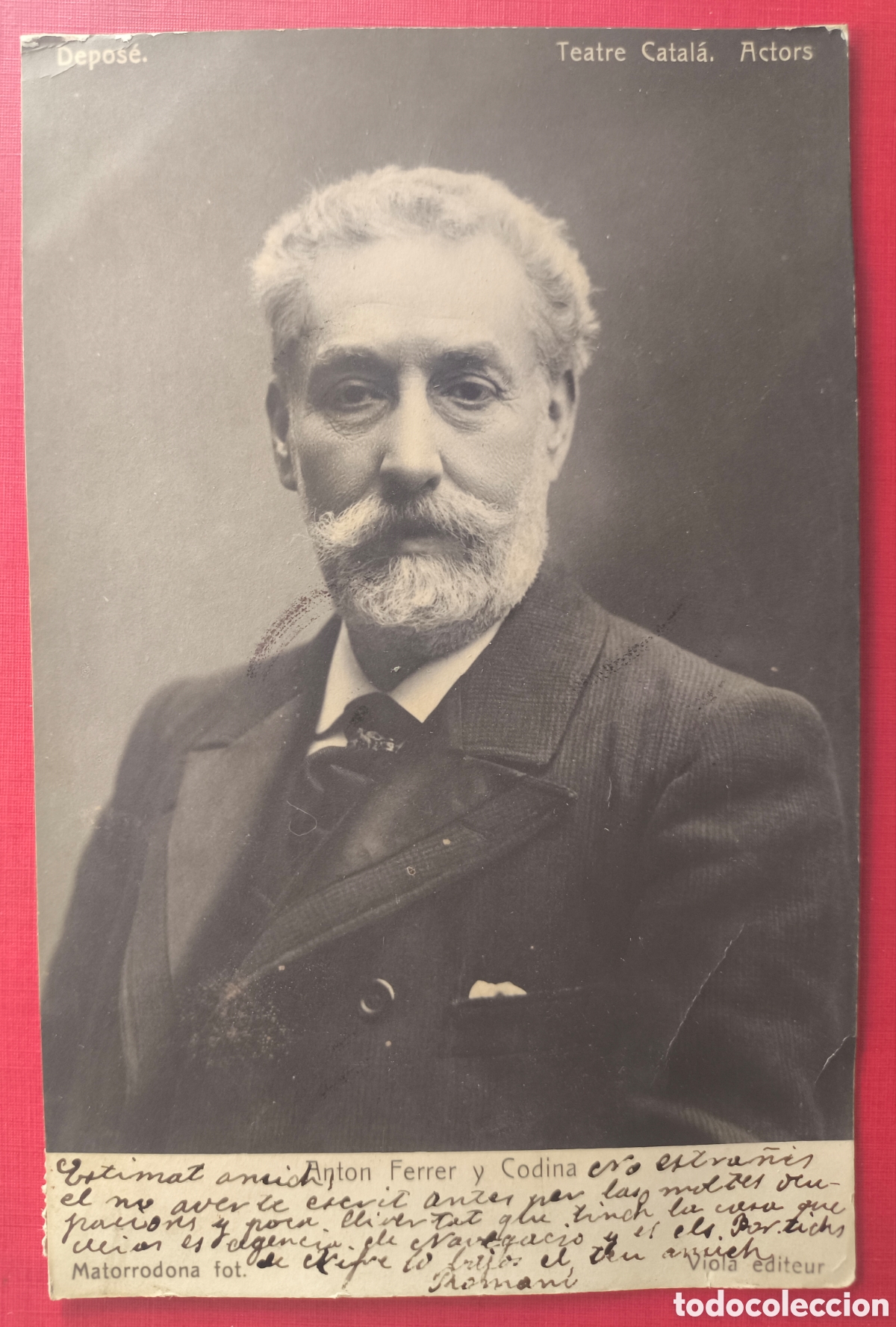Postales: ANTON FERRER I CODINA DRAMATURGO POETA TEATRE CATAL&Agrave; POSTAL 1908