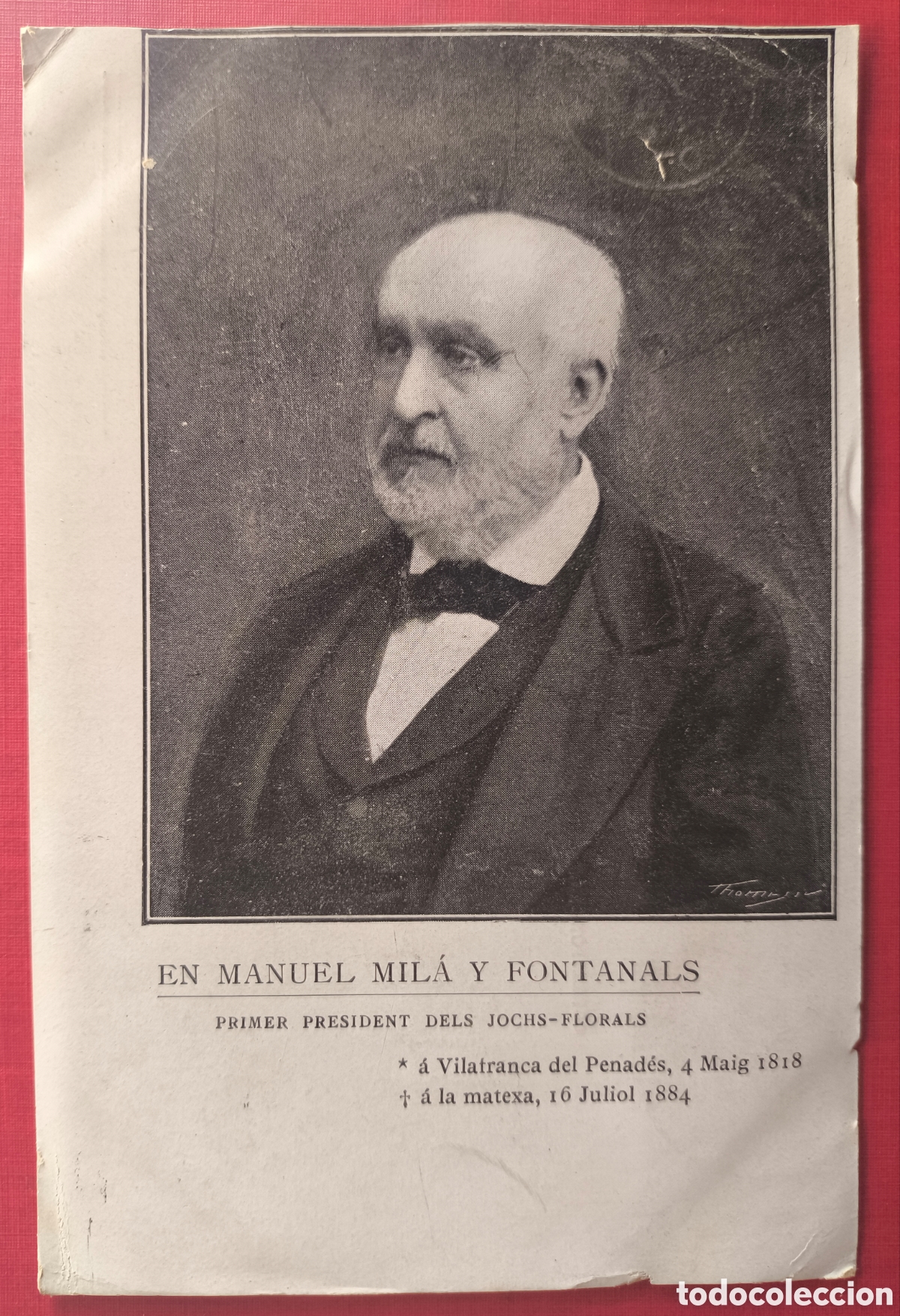 Postales: MANEL MIL&Aacute; I FONTANALS DRAMATURGO POETA TEATRE CATAL&Agrave; POSTAL 1908