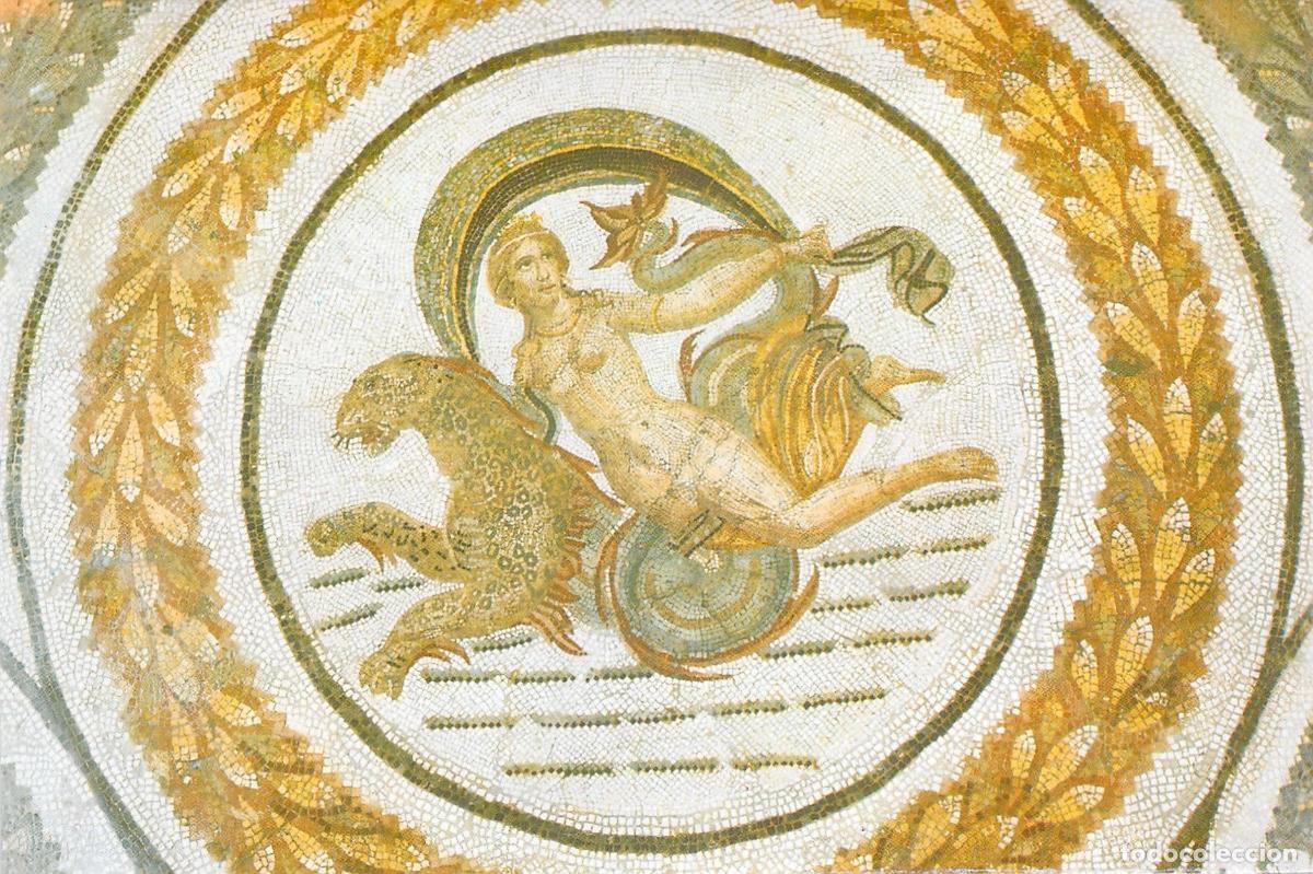 Postales: Postal del Museo de Sousse: Detalle de mosaico romano