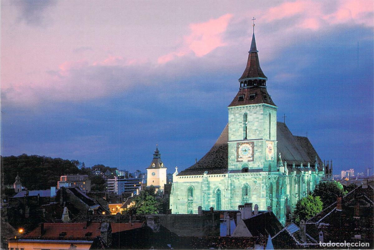 Postales: Postal de la Iglesia Negra en Brașov, Ruman&iacute;a