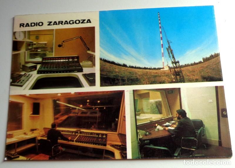 Postales: TARJETA POSTAL ANTIGUA A&Ntilde;O 1980. RADIO ZARAGOZA CADENA SER. ESTUDIO 5. POSTE. LOCUTORIO. GRABACIONES