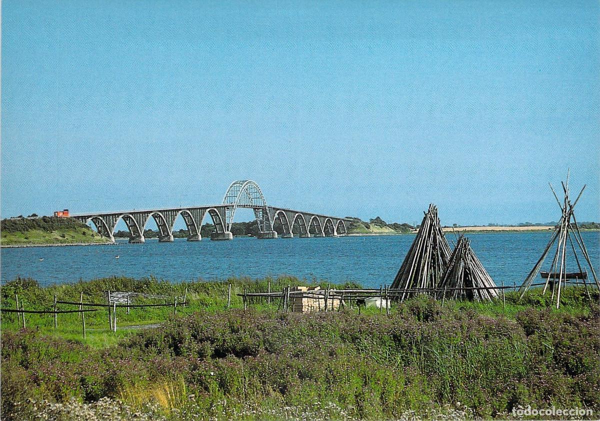 Postales: Postal del Puente Dronning Alexandrines en la Isla de M&oslash;n Dinamarca