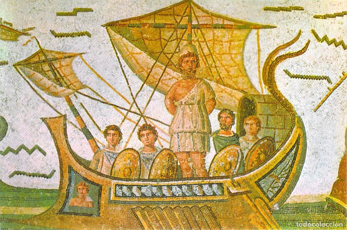 Postales: Postal del Mosaico de Ulises en el Museo del Bardo