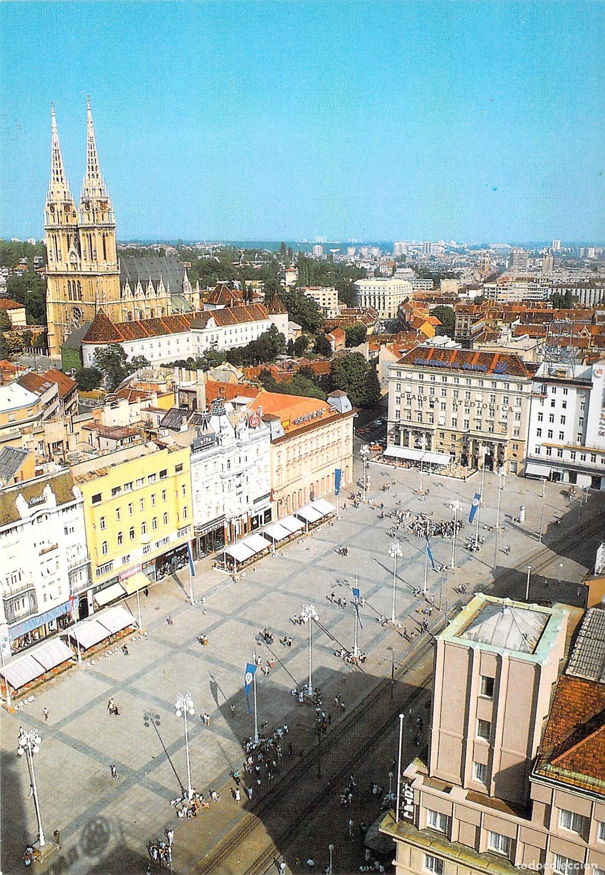 Postales: Postal de Zagreb, Plaza Trg Republike y Catedral de Zagreb