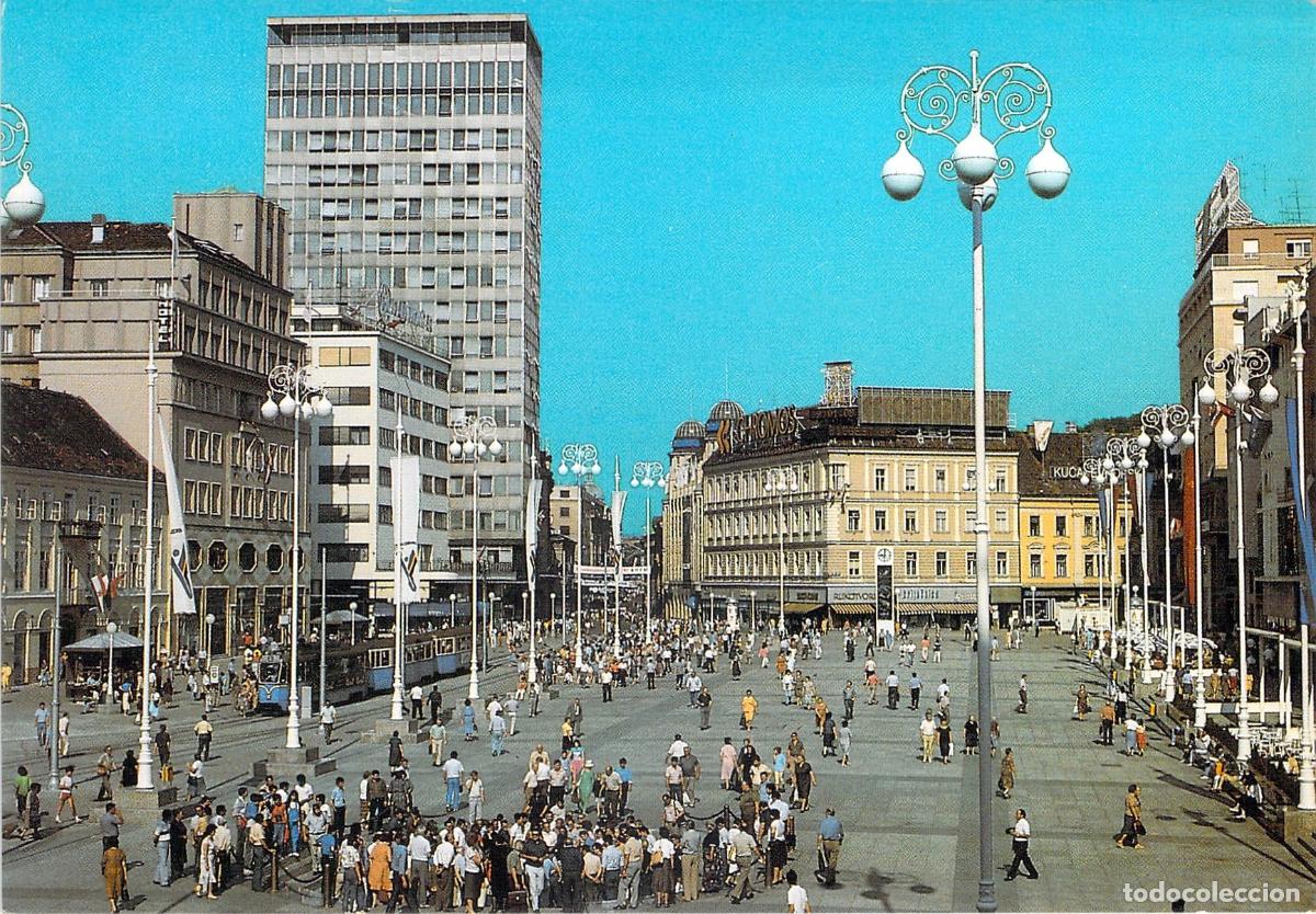 Postales: Postal de Zagreb, Plaza Ban Jelačić, Escena Urbana