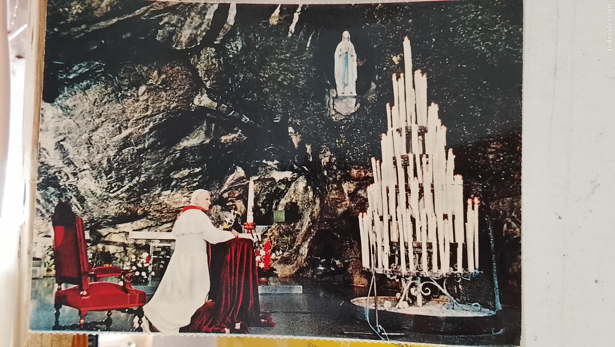 Postales: POTAL RELIGIOSA PAPA VIRGEN DE LOURDES