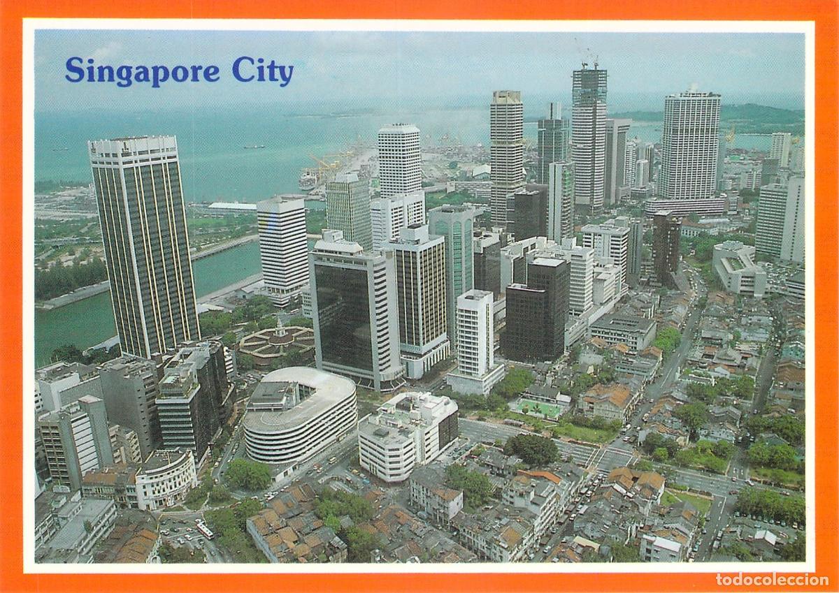 Postales: Postal de la Ciudad de Singapur Centro Financiero y Puerto