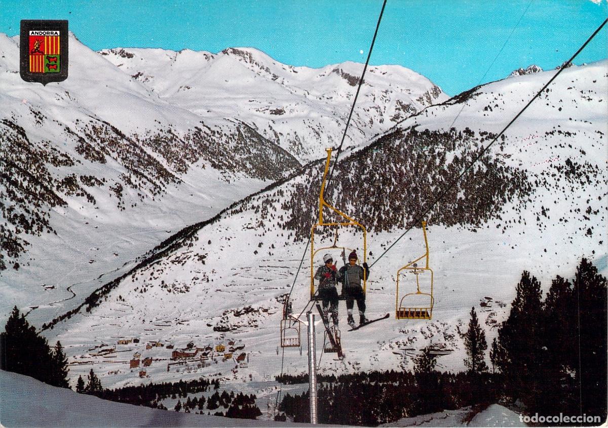 Postales: Postal de Soldeu Andorra Estaci&oacute;n de esqu&iacute; con telesilla
