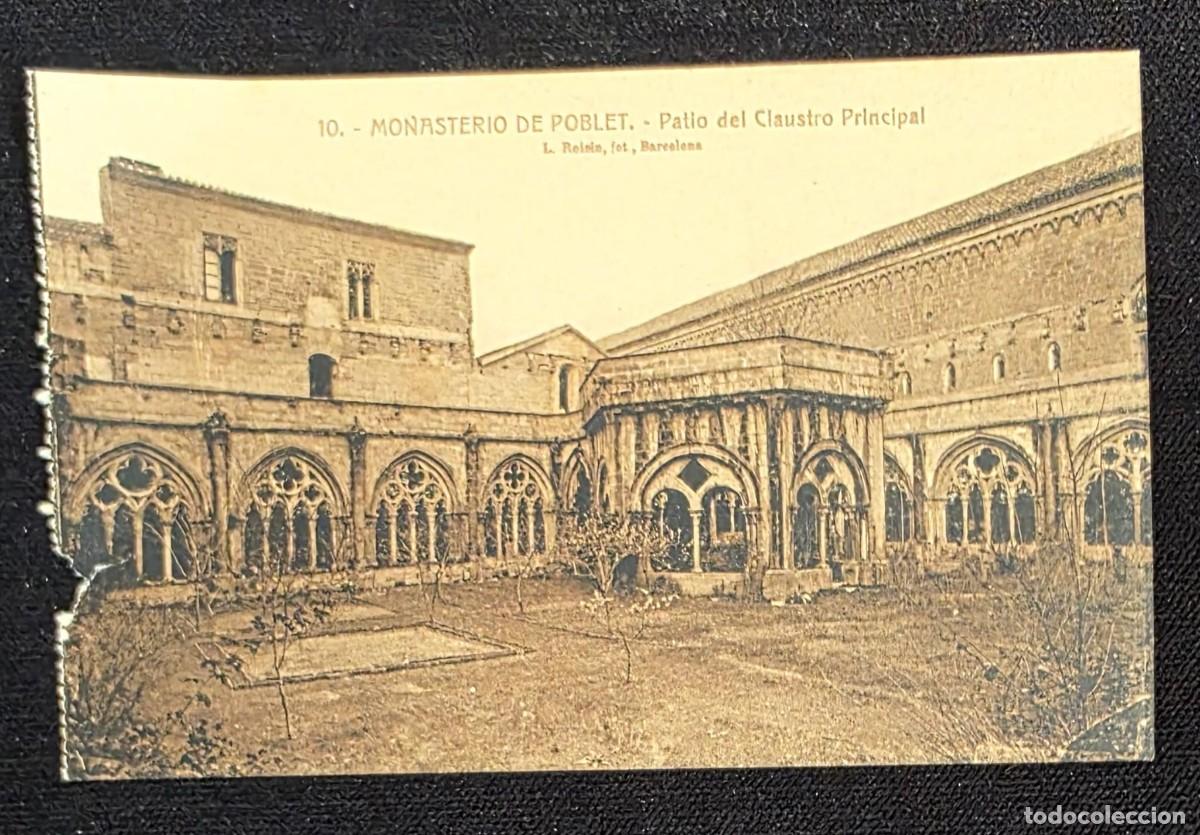 Postales: P.1155 Antigua Tarjeta Postal Monasterio de Poblet N&ordm; 10 &ndash; Patio del Claustro Principal