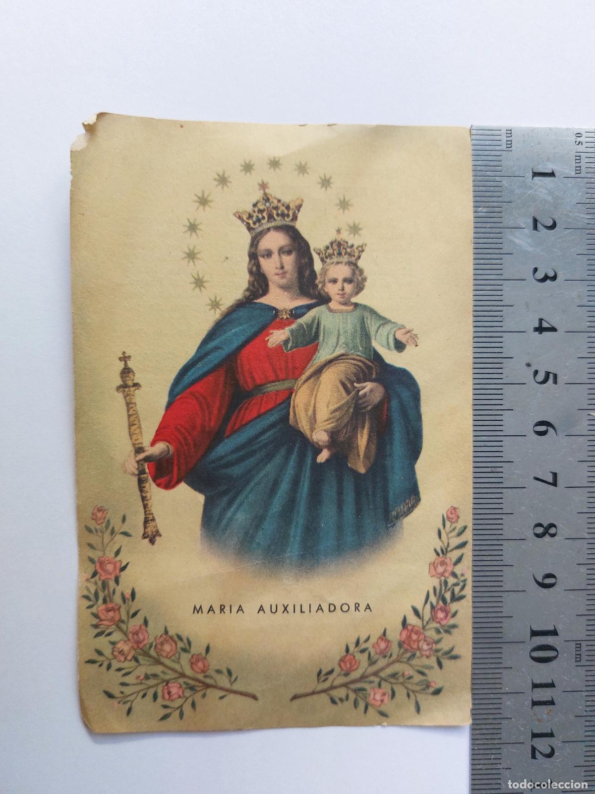 Postales: Estampa de Mar&iacute;a Auxiliadora y Santo Domingo Savio