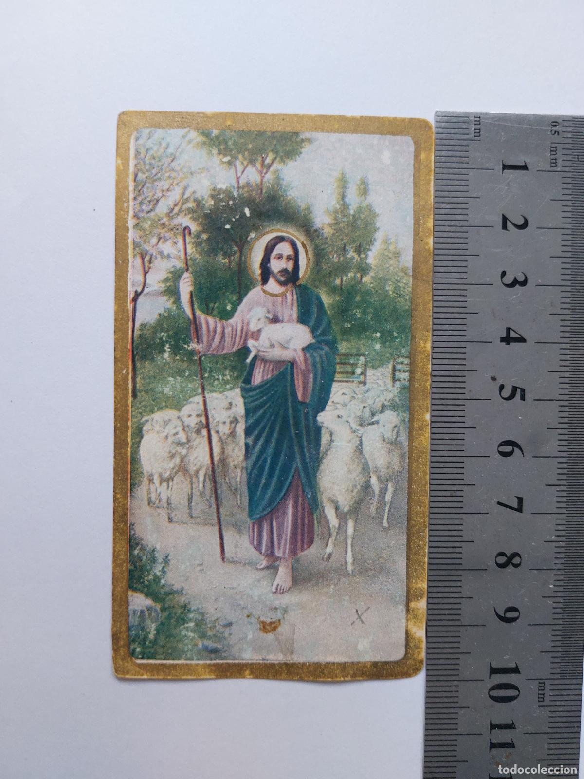Postales: Estampa religiosa de Jesucristo Buen Pastor con ovejas