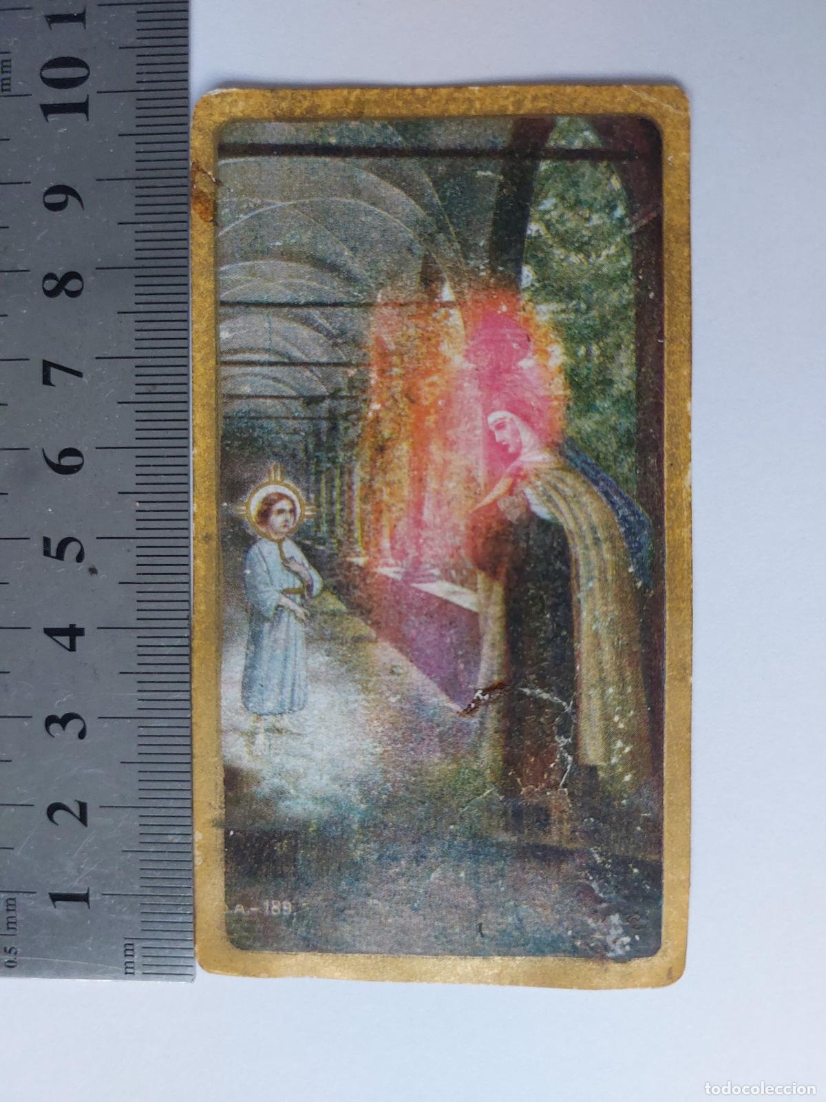 Postales: Estampa con representaci&oacute;n art&iacute;stica de una santa y un ni&ntilde;o