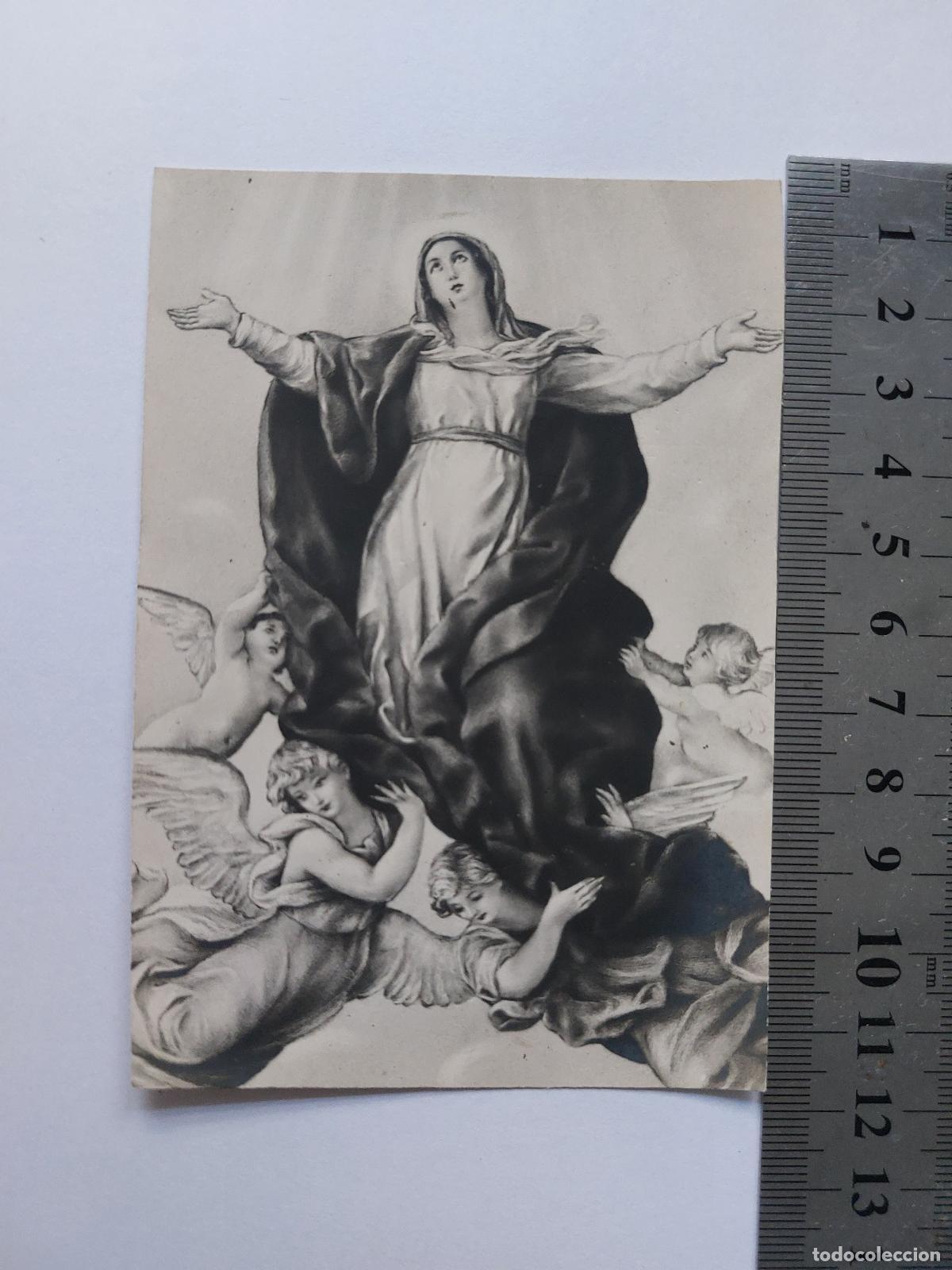 Postales: Estampa de la Asunci&oacute;n de la Virgen Mar&iacute;a con &Aacute;ngeles