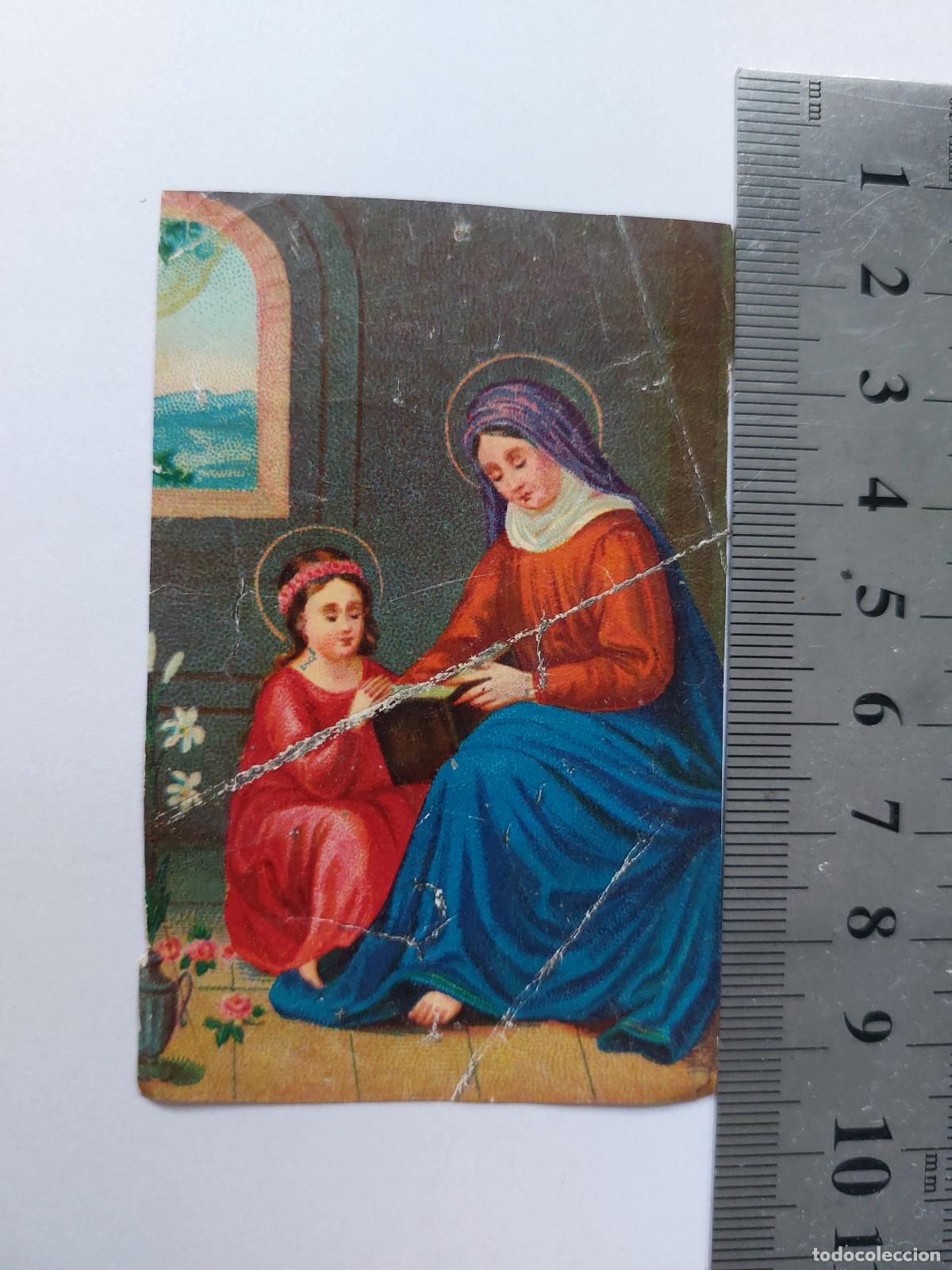 Postales: Estampa religiosa con imagen de la Virgen Mar&iacute;a y el Ni&ntilde;o Jes&uacute;s