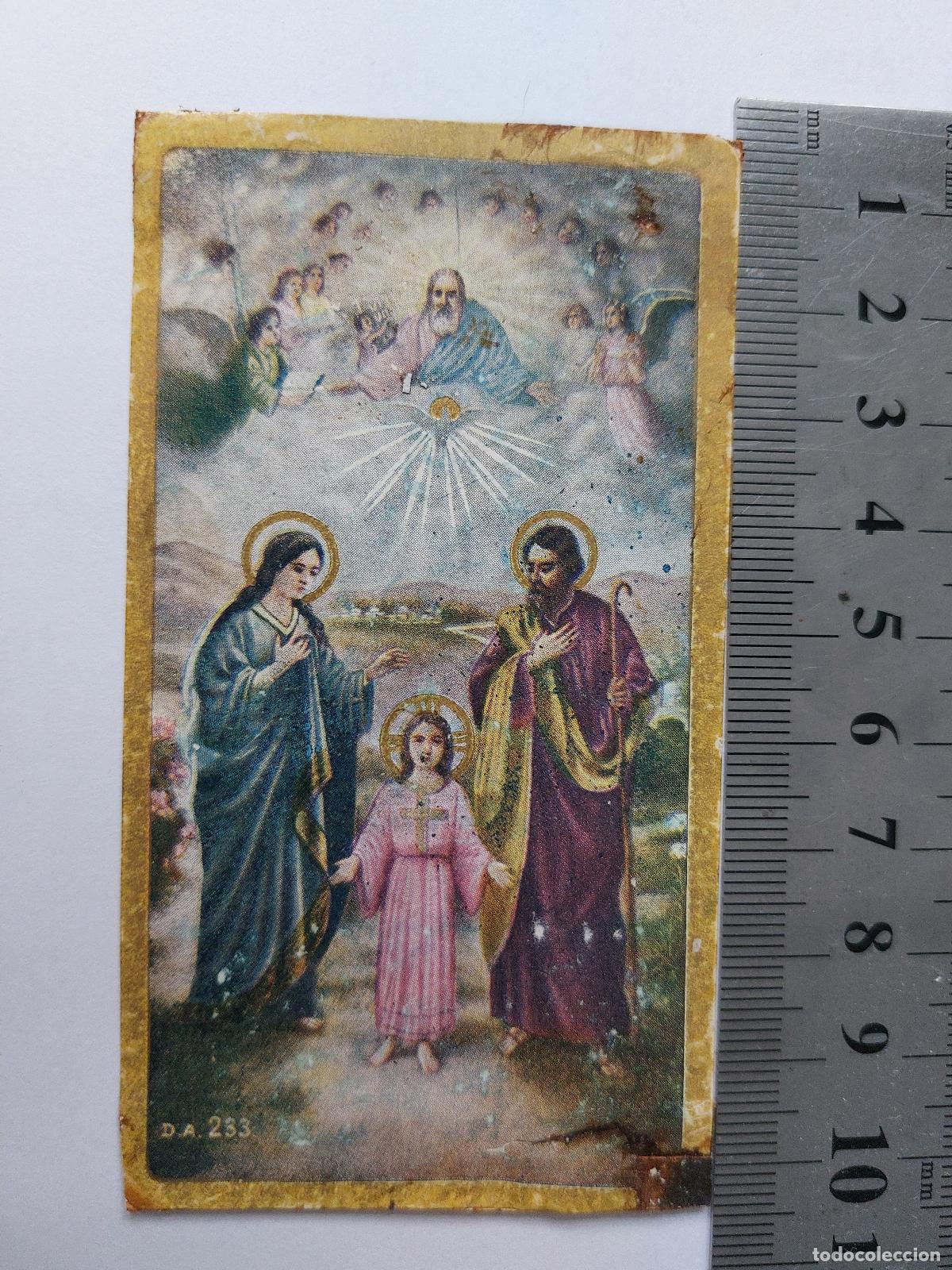Postales: Estampa con imagen de la Sagrada Familia, arte devocional