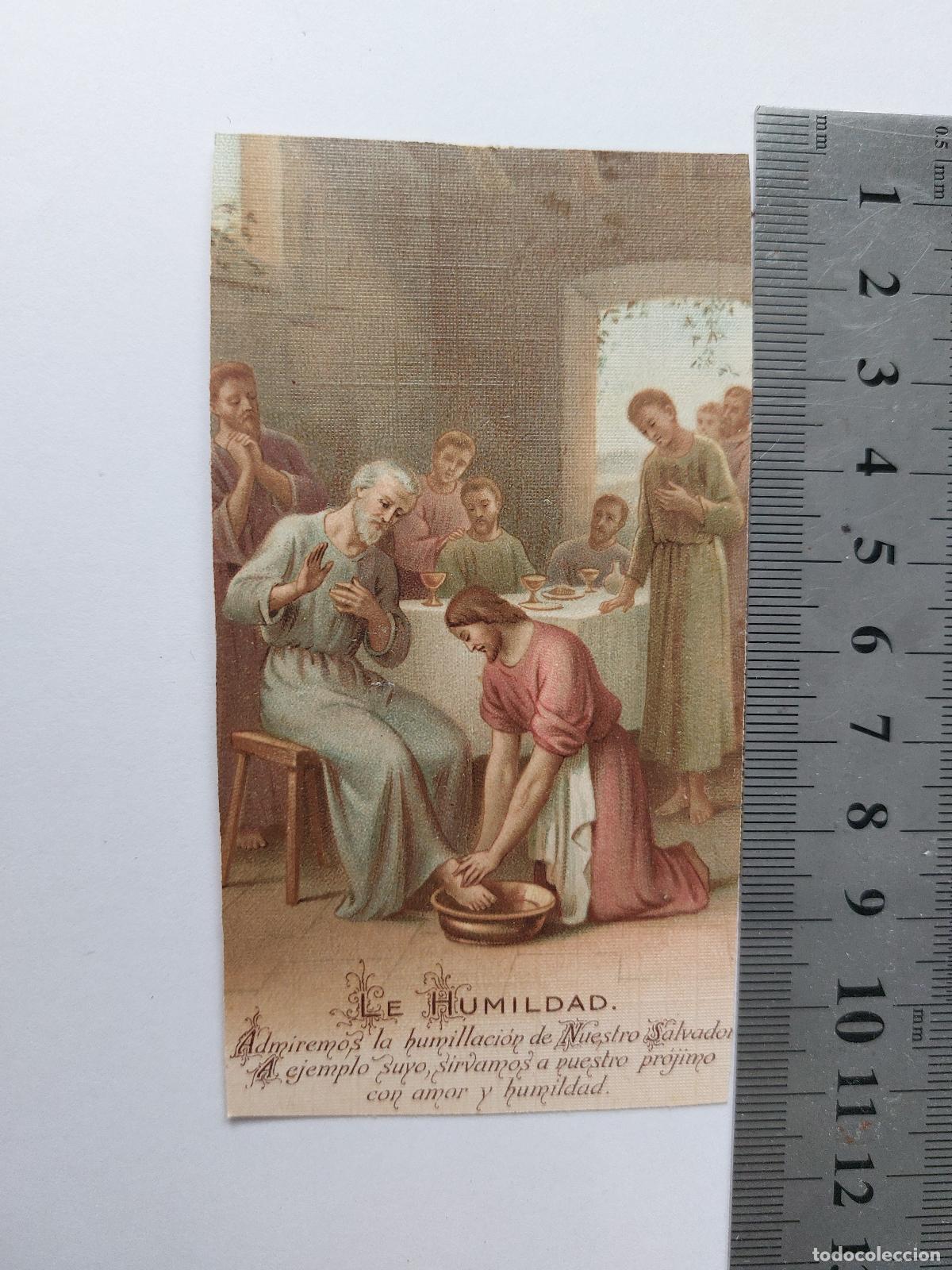 Postales: Estampa religiosa representando a Jes&uacute;s lavando los pies de sus disc&iacute;pulos