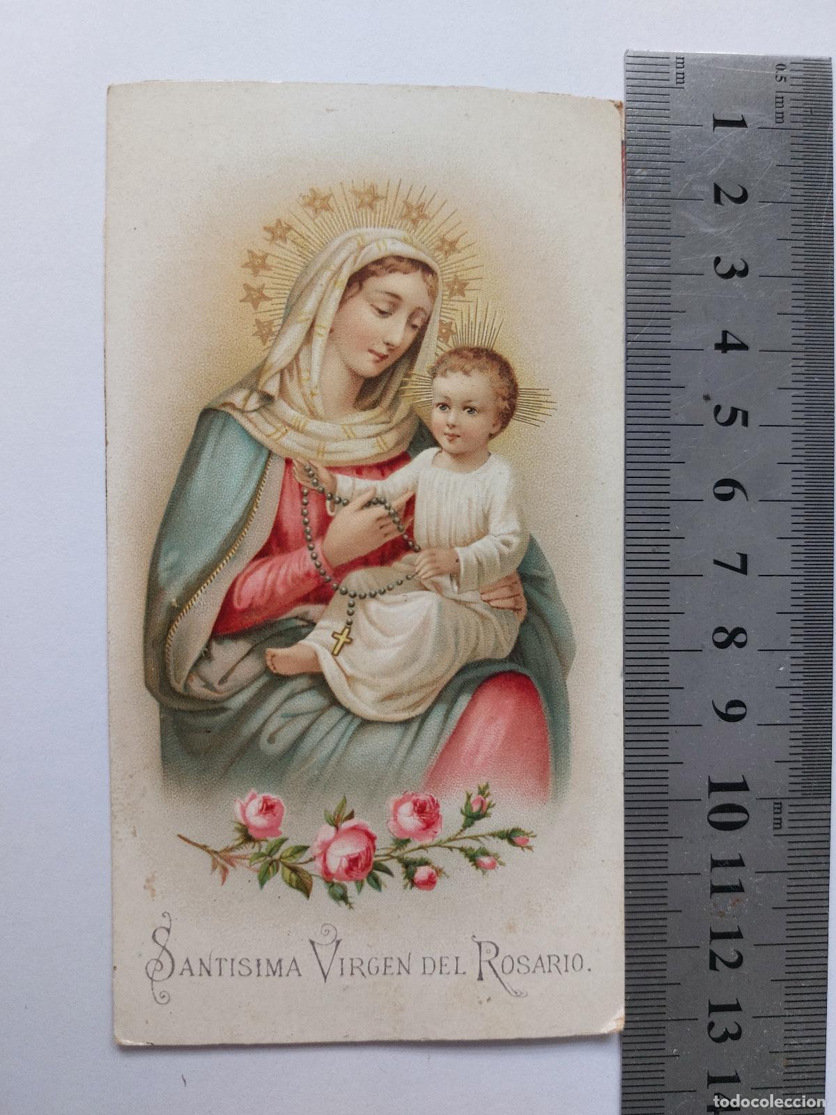 Postales: Estampa con imagen de la Sant&iacute;sima Virgen del Rosario