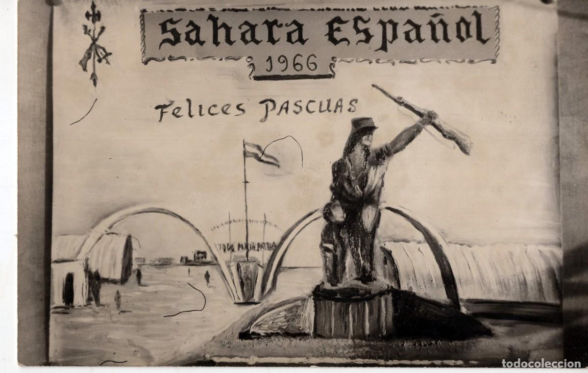 Postales: SAHARA ESPA&Ntilde;OL. TARJETA POSTAL FOTOGR&Aacute;FICA, CON DEDICATORA FAMILIAR EN EL REVERSO