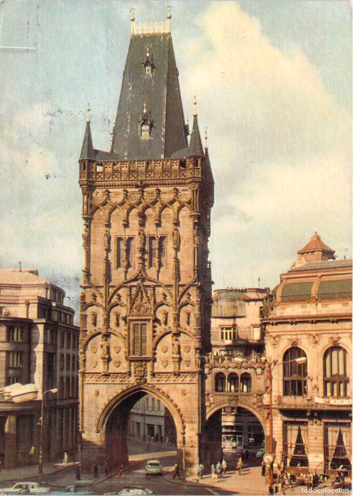 Postales: Postal de la Torre de la P&oacute;lvora en Praga, Checoslovaquia