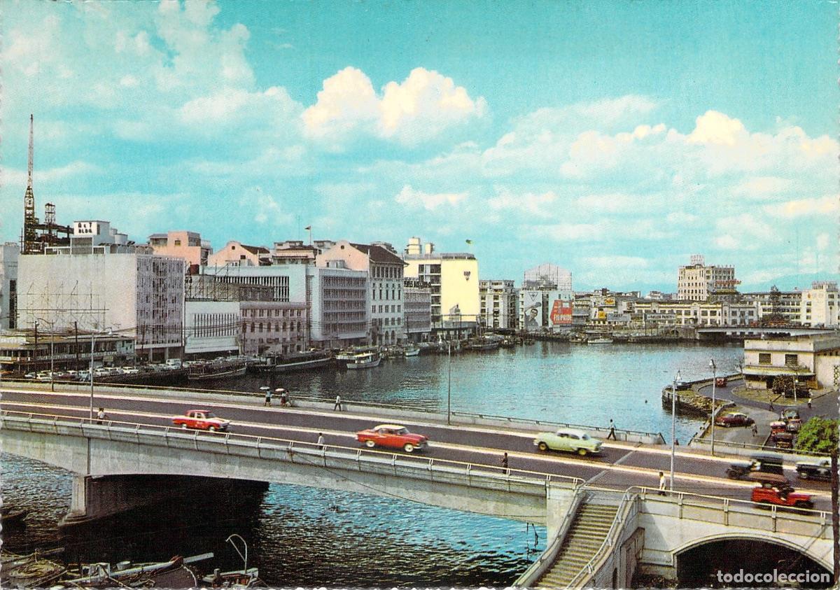 Postales: Postal de Manila Distrito de Negocios y R&iacute;o Pasig