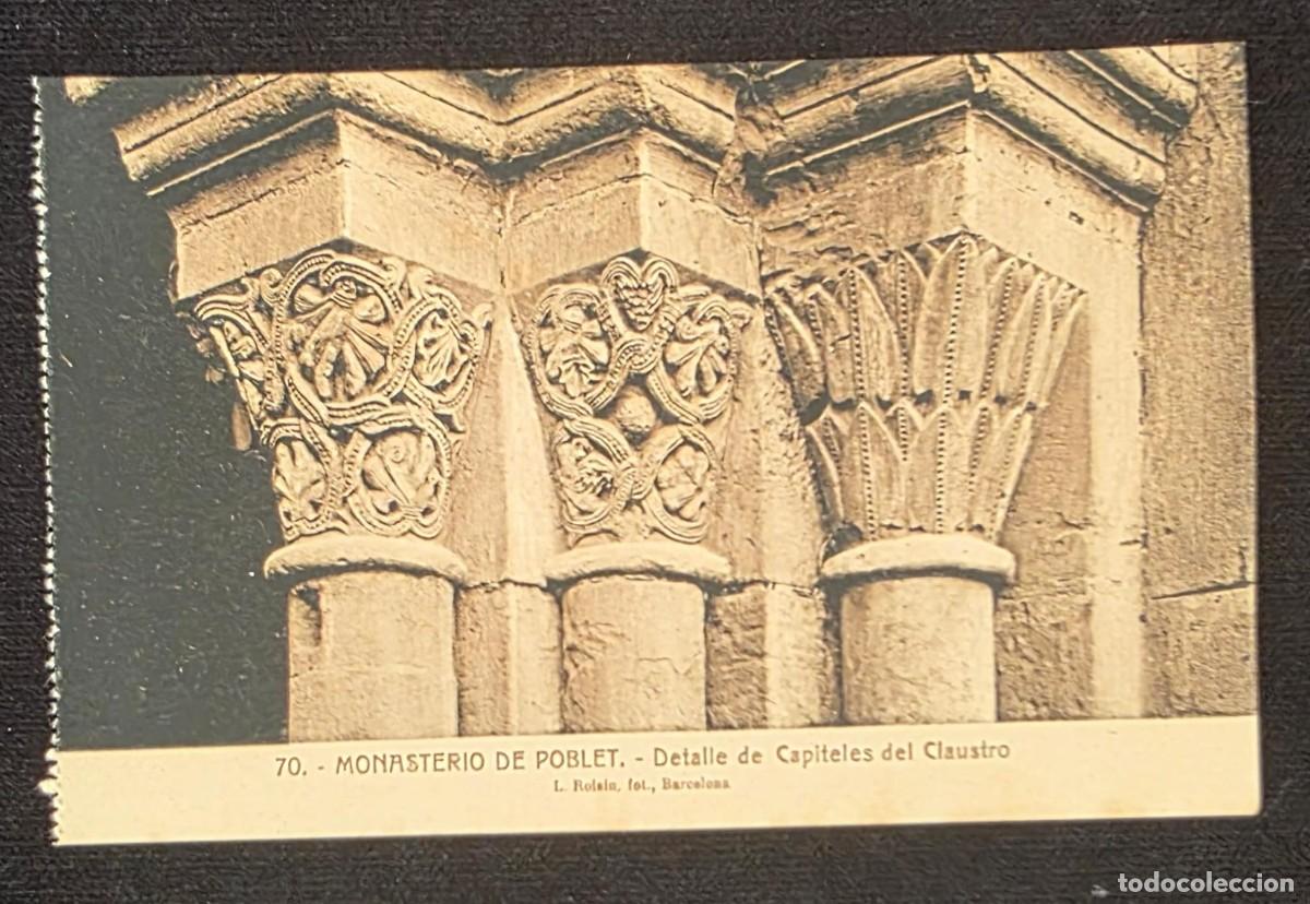 Postales: P.1168 Antigua Tarjeta Postal Monasterio de Poblet N&ordm; 70 &ndash; Detalle de Capiteles del Claustro