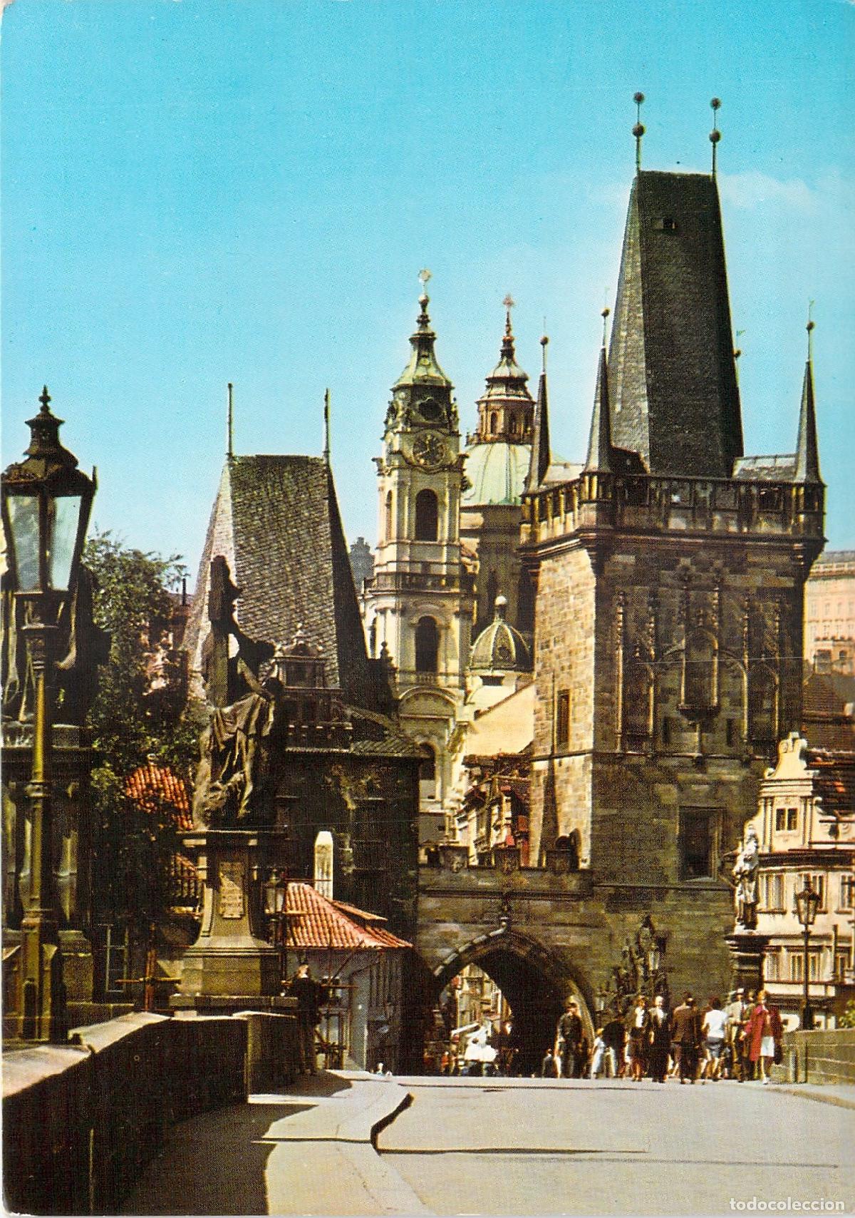 Postales: Postal de Praga mostrando el Castillo y el Puente de Carlos