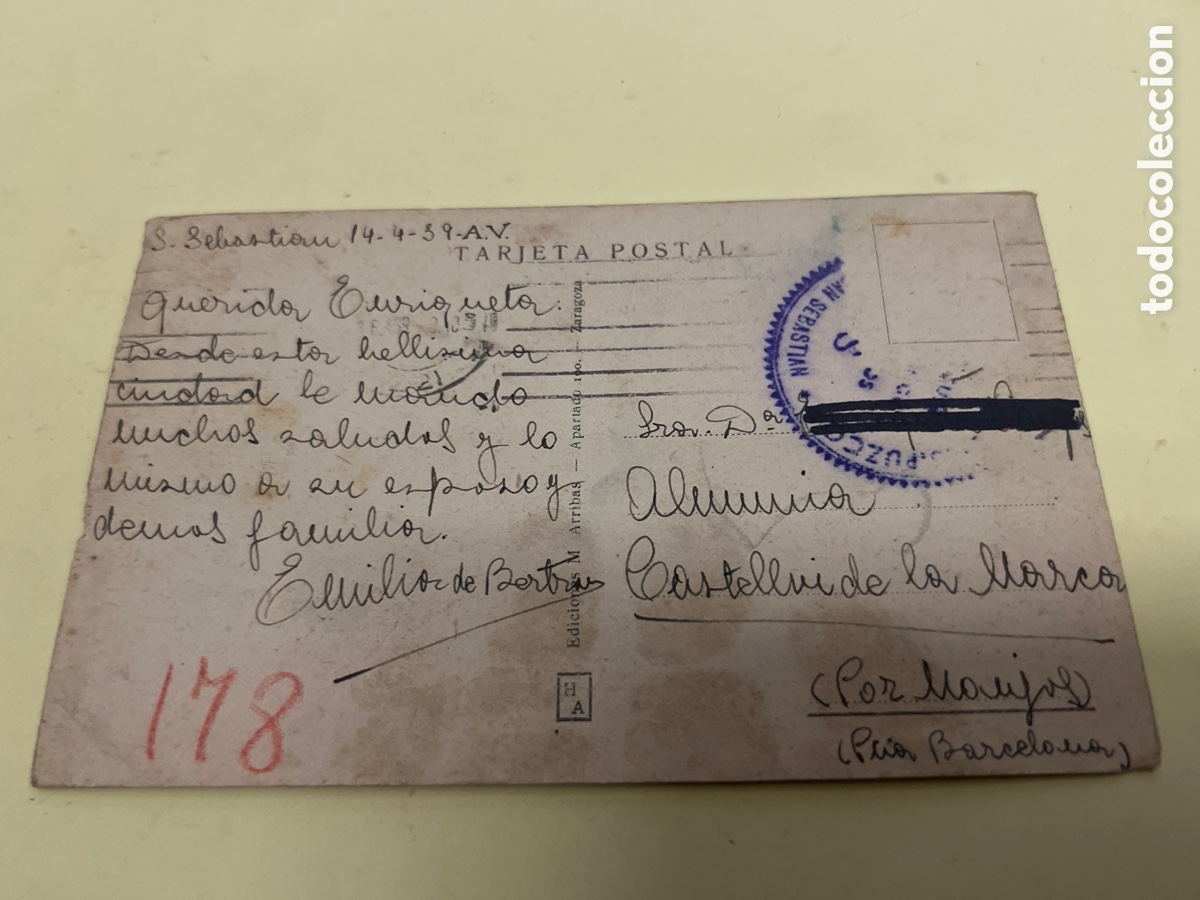 Postales: T1/E2/173. TARJETA POSTAL - SAN SEBASTIAN - Foto 2