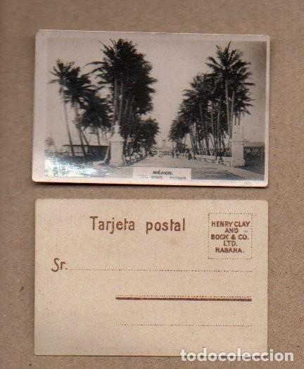 Postales: MINI TARJETA POSTAL DE HENRY CLAY AND BOCK & CO. HABANA. 5,6 X 3,6 CM. MEJICO, VERACRUZ - PARQUE