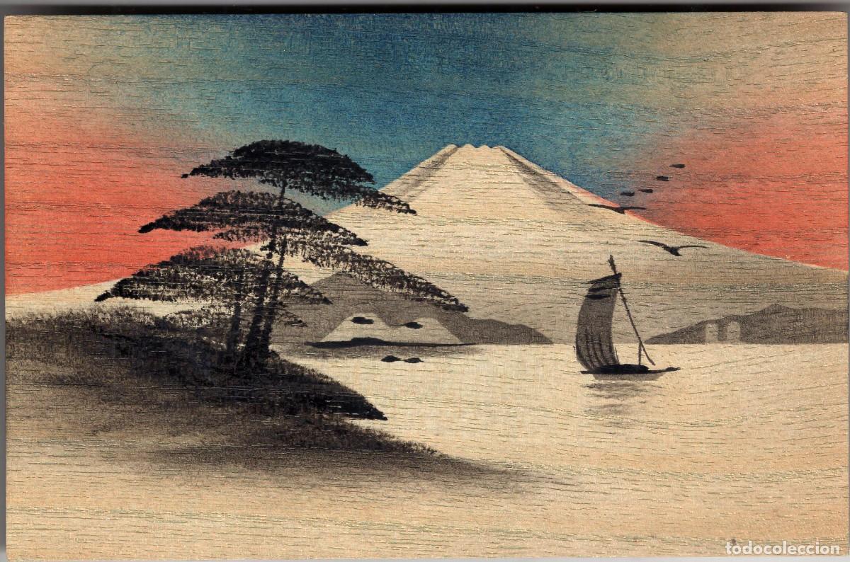 Postales: TARJETA POSTAL EN MADERA. Sagrado Coraz&oacute;n env&iacute;a misioneros al Jap&oacute;n