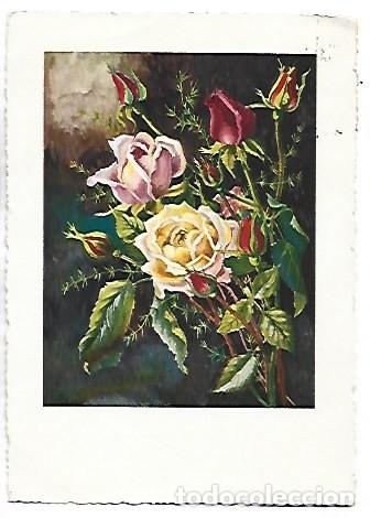 Postales: CENTRO DE ROSAS MULTICOLOR