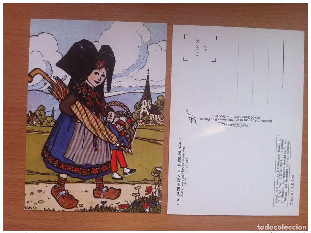 Postales: TARJETA POSTAL DE FRANCE HANSI &laquo;ENCONTR&Eacute; MUCHAS COSAS BUENAS EN EL MERCADO&raquo;