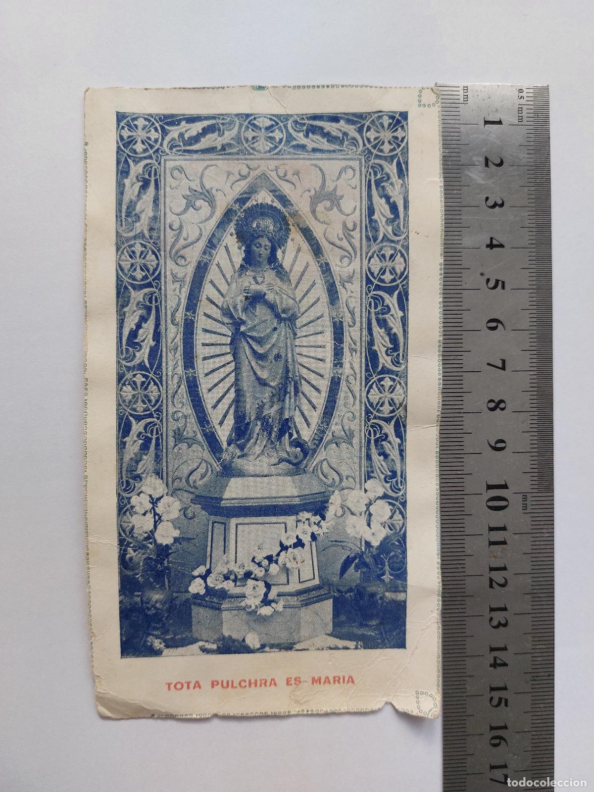 Postales: Estampa con imagen de la Virgen Mar&iacute;a Tota Pulchra