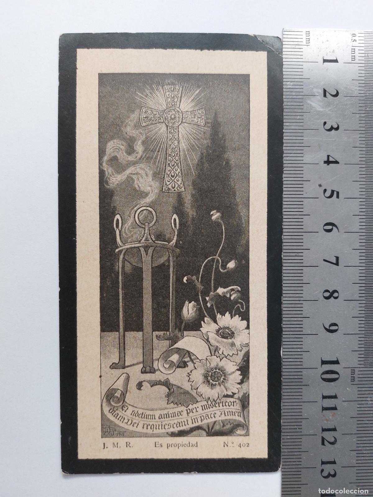 Postales: Estampa religiosa con representaci&oacute;n de cruz y motivos florales